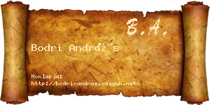 Bodri András névjegykártya