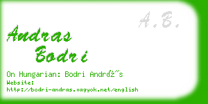 andras bodri business card